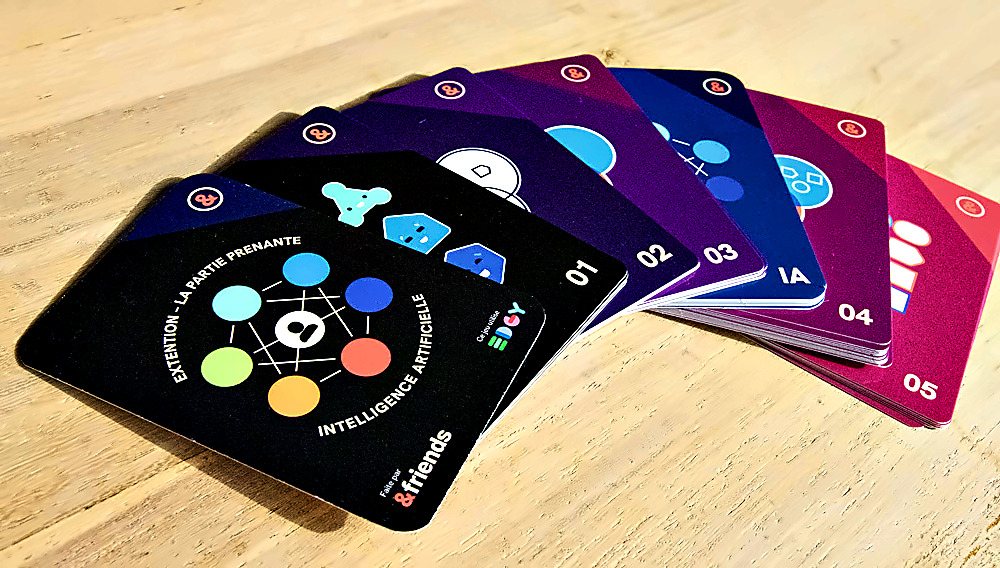 The AI extension cards fanned out